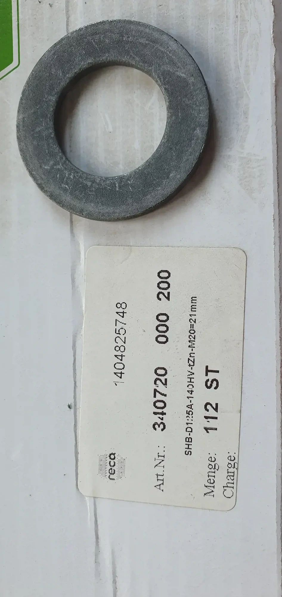 Beilagscheibe für M20
