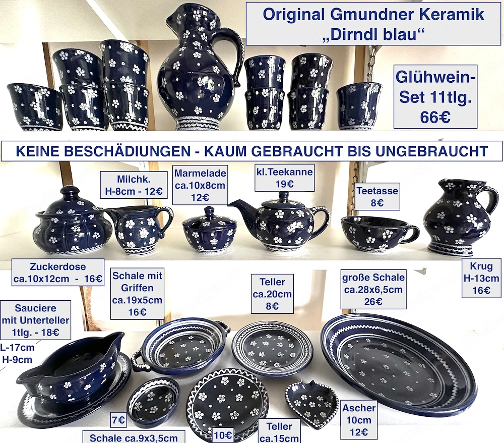 Gmundner Keramik Dirndl blau