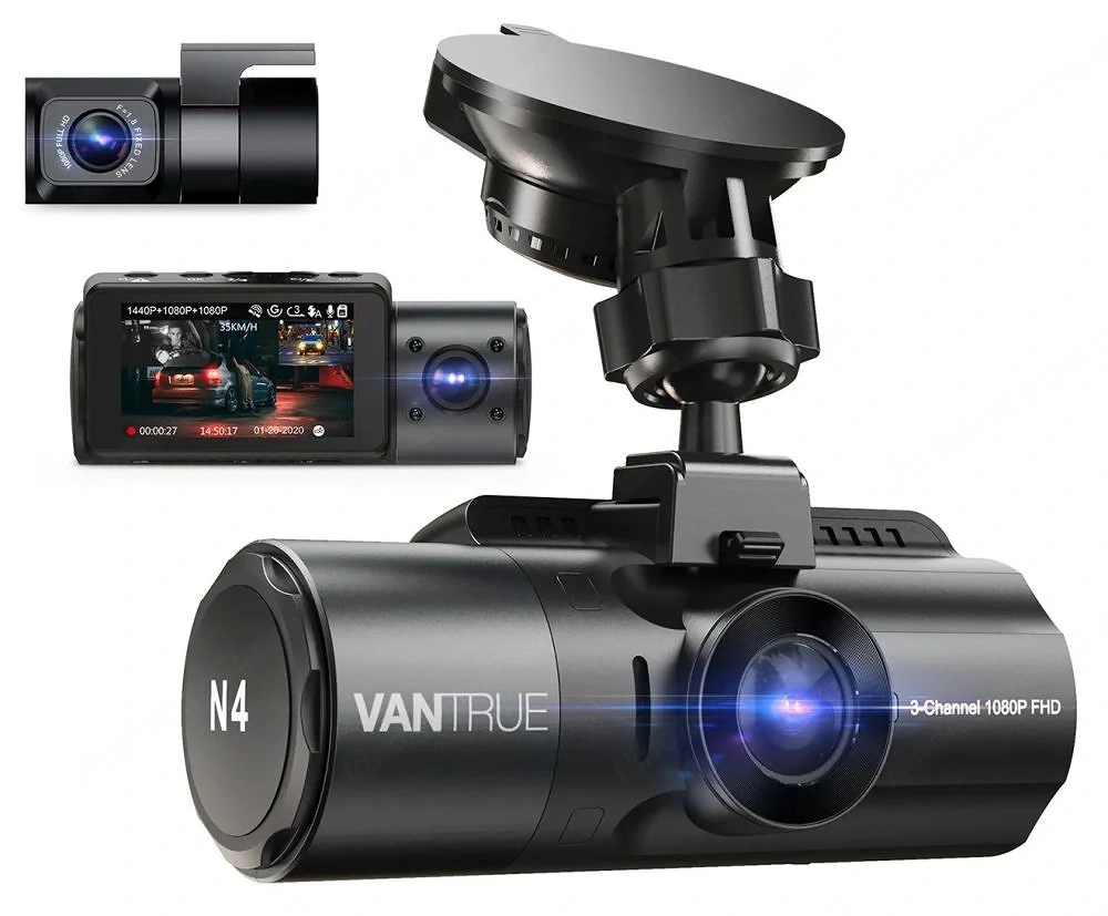 NEU Vantrue OnDash N4 Dashcam 3 Kanal Front Innen Heck 1080 FHD