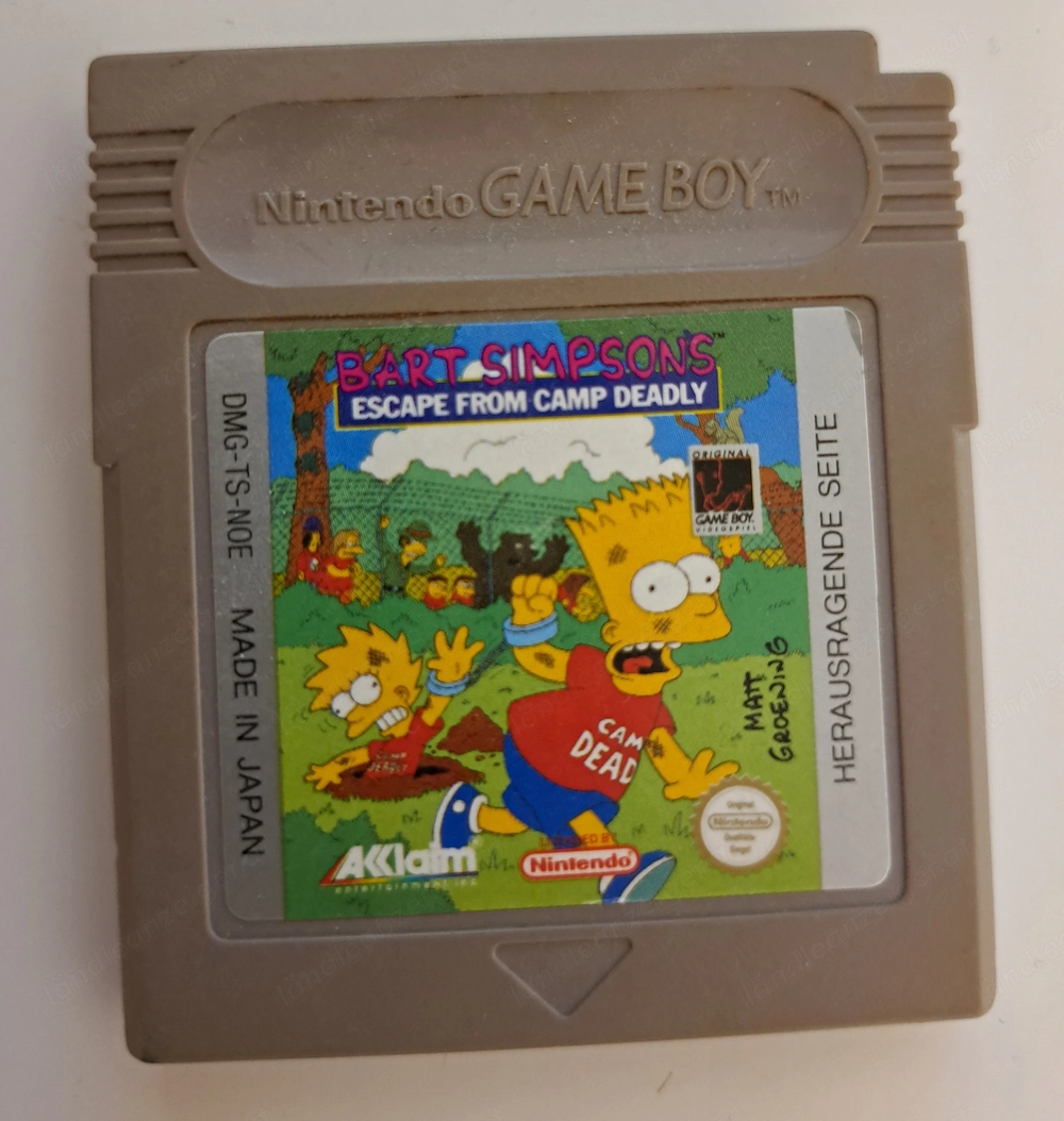 Bart Simpson's Escape from Camp Deadly - Nintendo Game Boy Spiel (getestet & funktionsfähig)