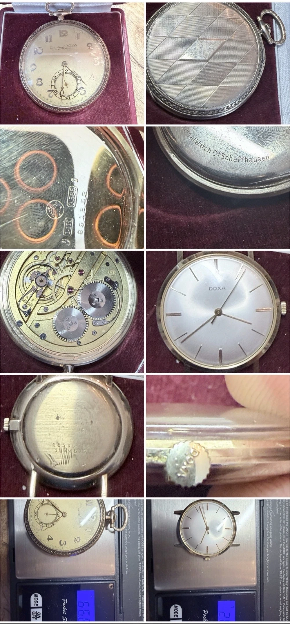2 Gold Uhren   IWC Schaffhausen Taschenuhr & DOXA Armbanduhr   Vintage Schweizer Sammleruhren