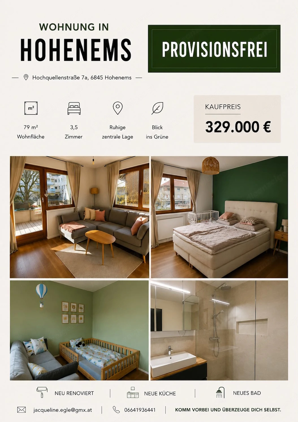 Provisionsfreie, traumhafte 3,5-Zimmer-Wohnung mit Blick auf die Berge  