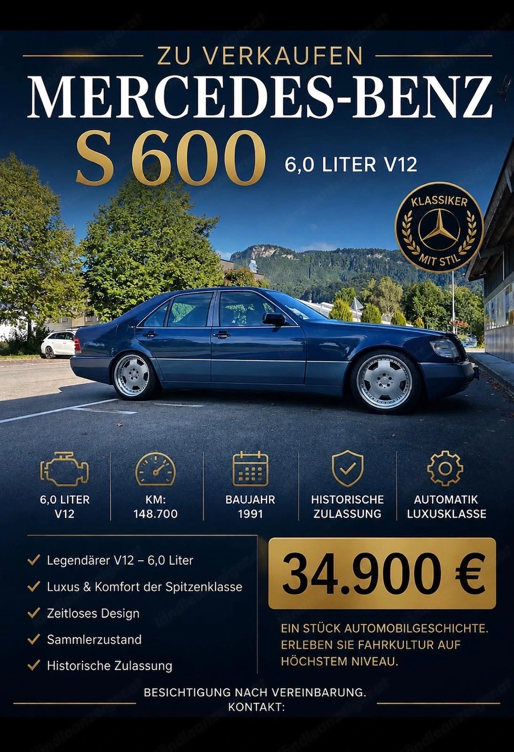 Mercedes S 600 V12 6,0 Historisch zugelassen 