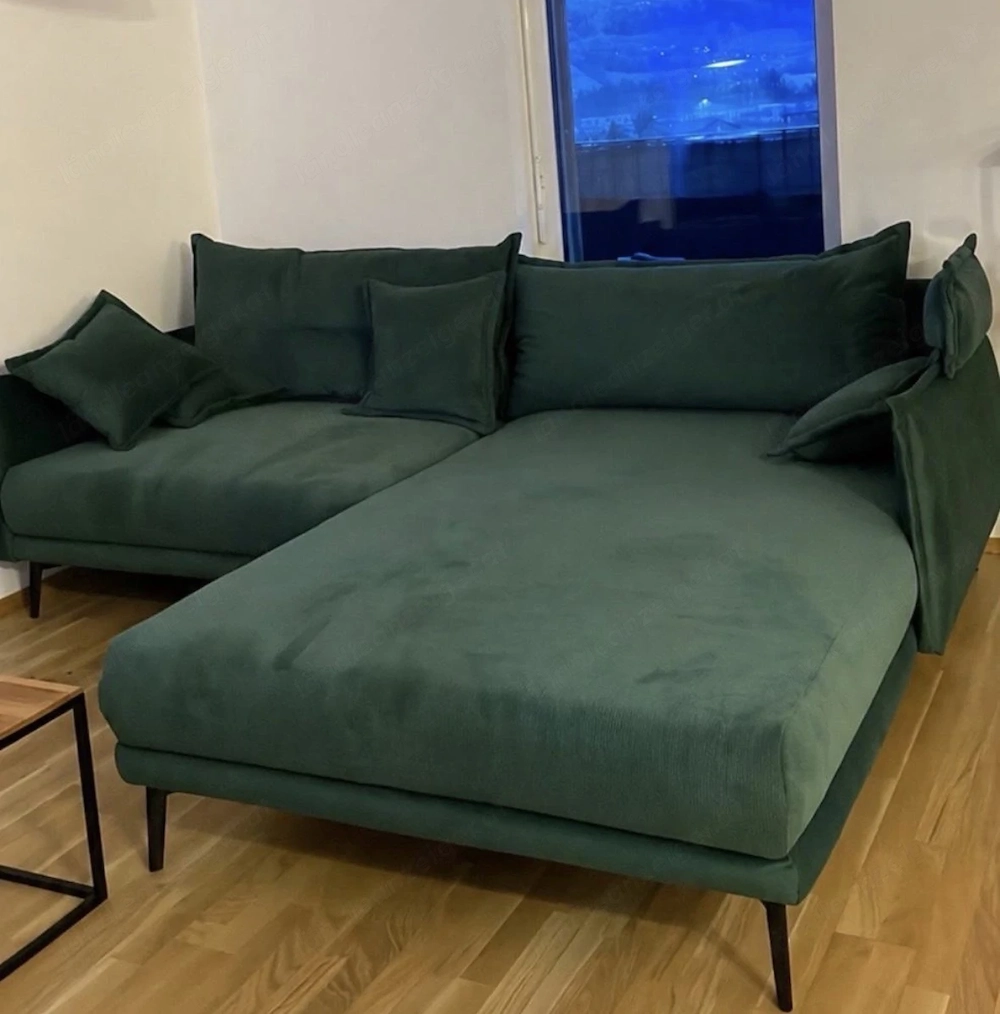 Grüne samtcouch 