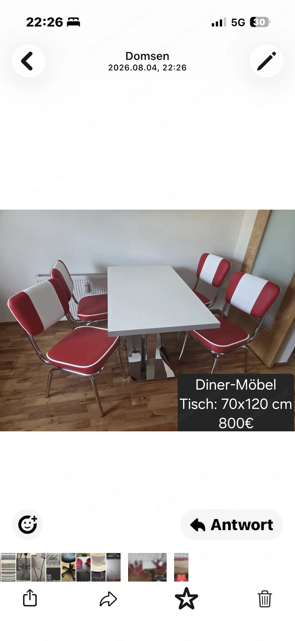 Diner Möbel inkl. Tisch