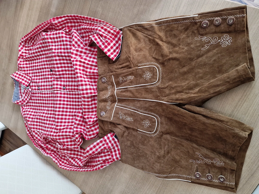 Herren Lederhose mit Hemd