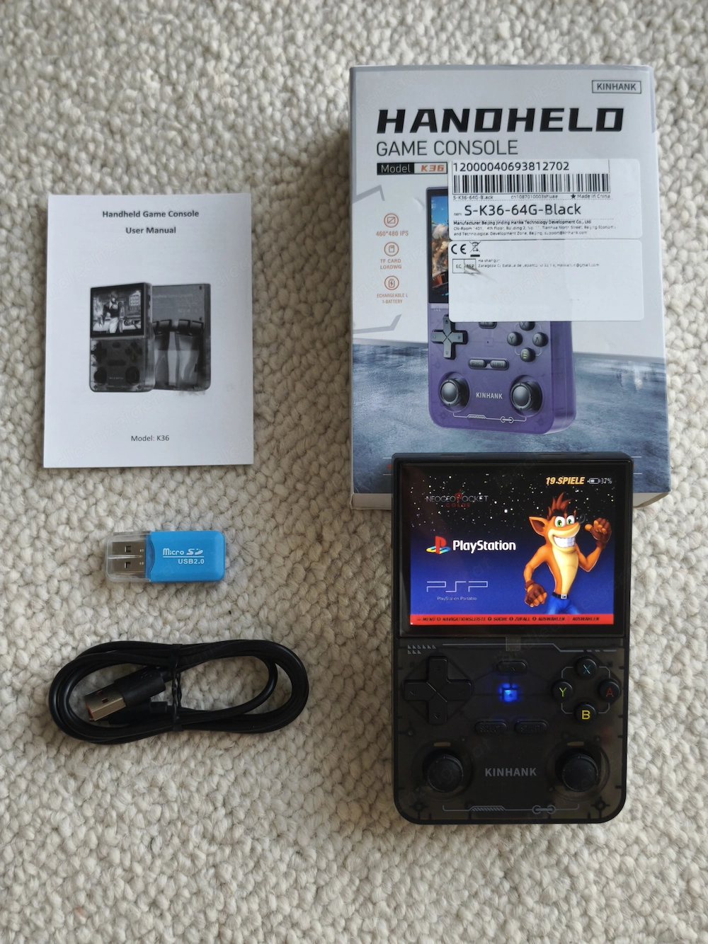 KINHANK K36 Retro Handheld-Videospielkonsole 64GB