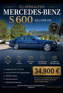 Mercedes S 600 V12 6,0 Historisch zugelassen 