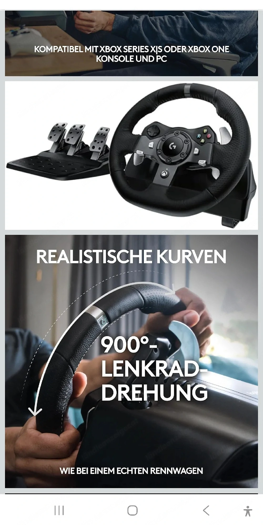 Gaming Lenkrad mit Pedaleinheit Logitech