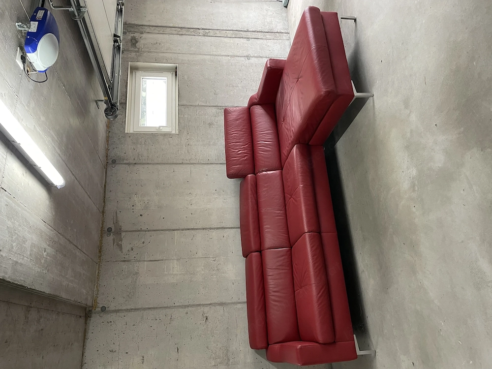 Echtleder Sofa, rot
