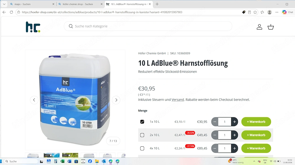 AdBlue 10 Liter Höfer Chemie AG