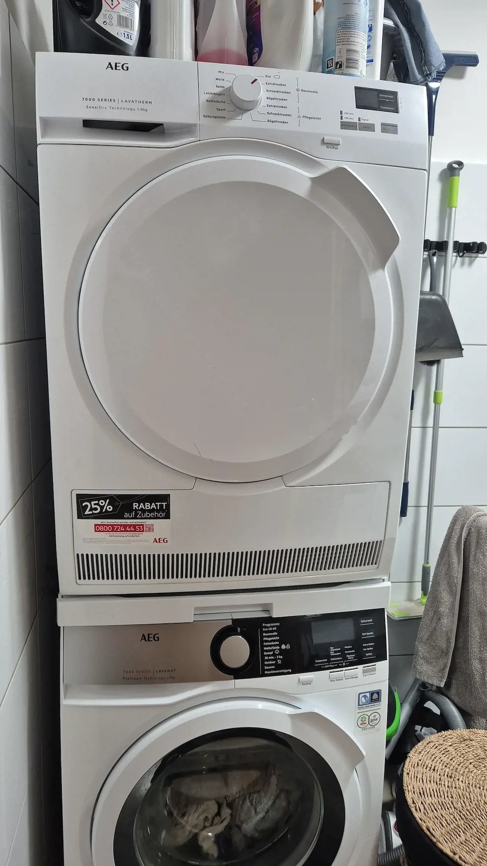 Waschmaschine und Trockner 