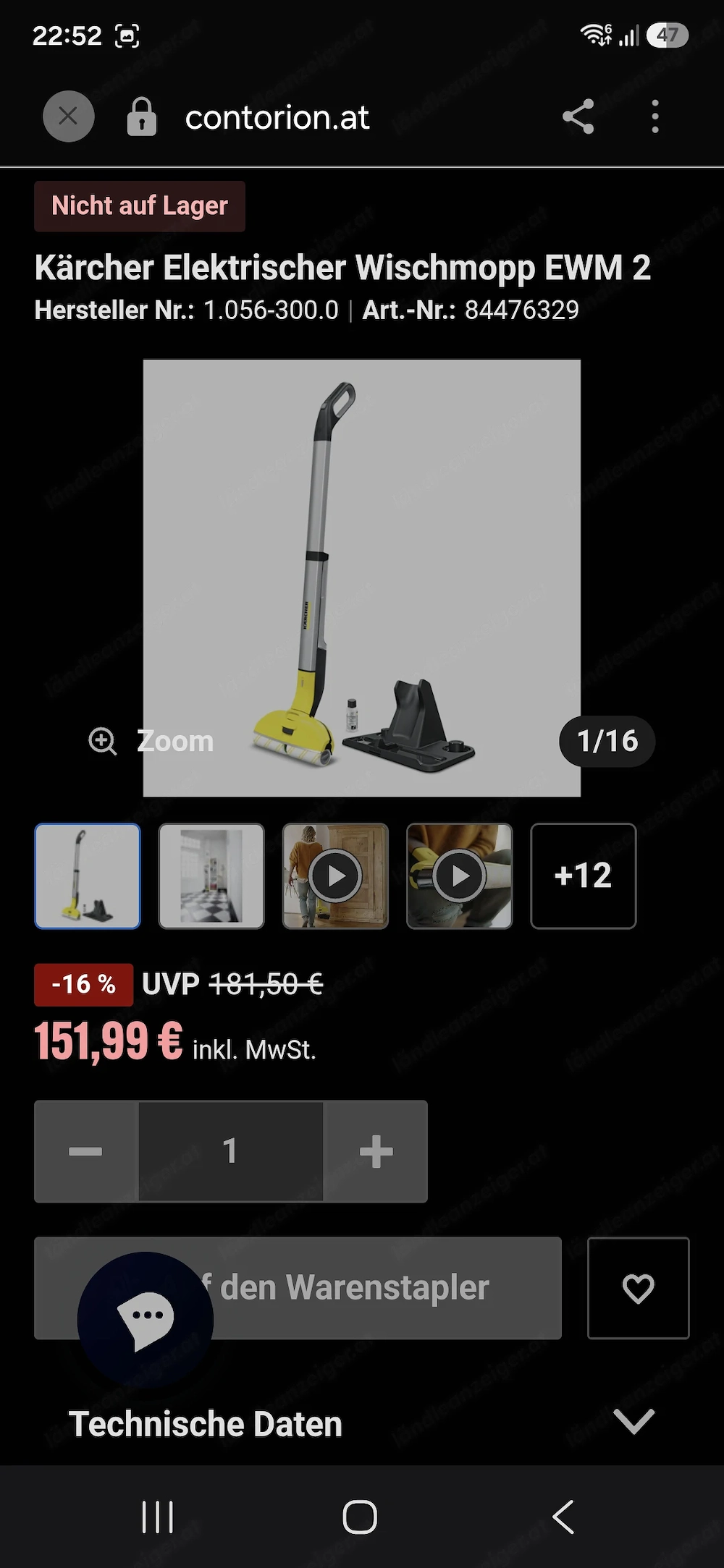 Kärcher Elektrischer Wischmopp