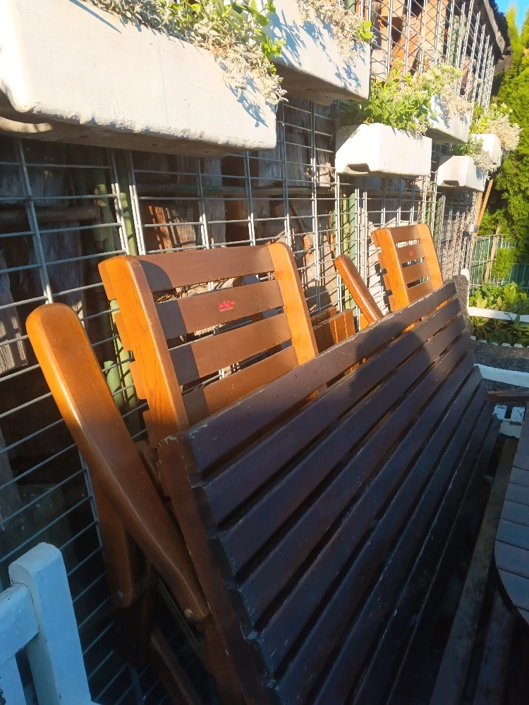 2 Gartenstühle Eiche neu!  klappbar 