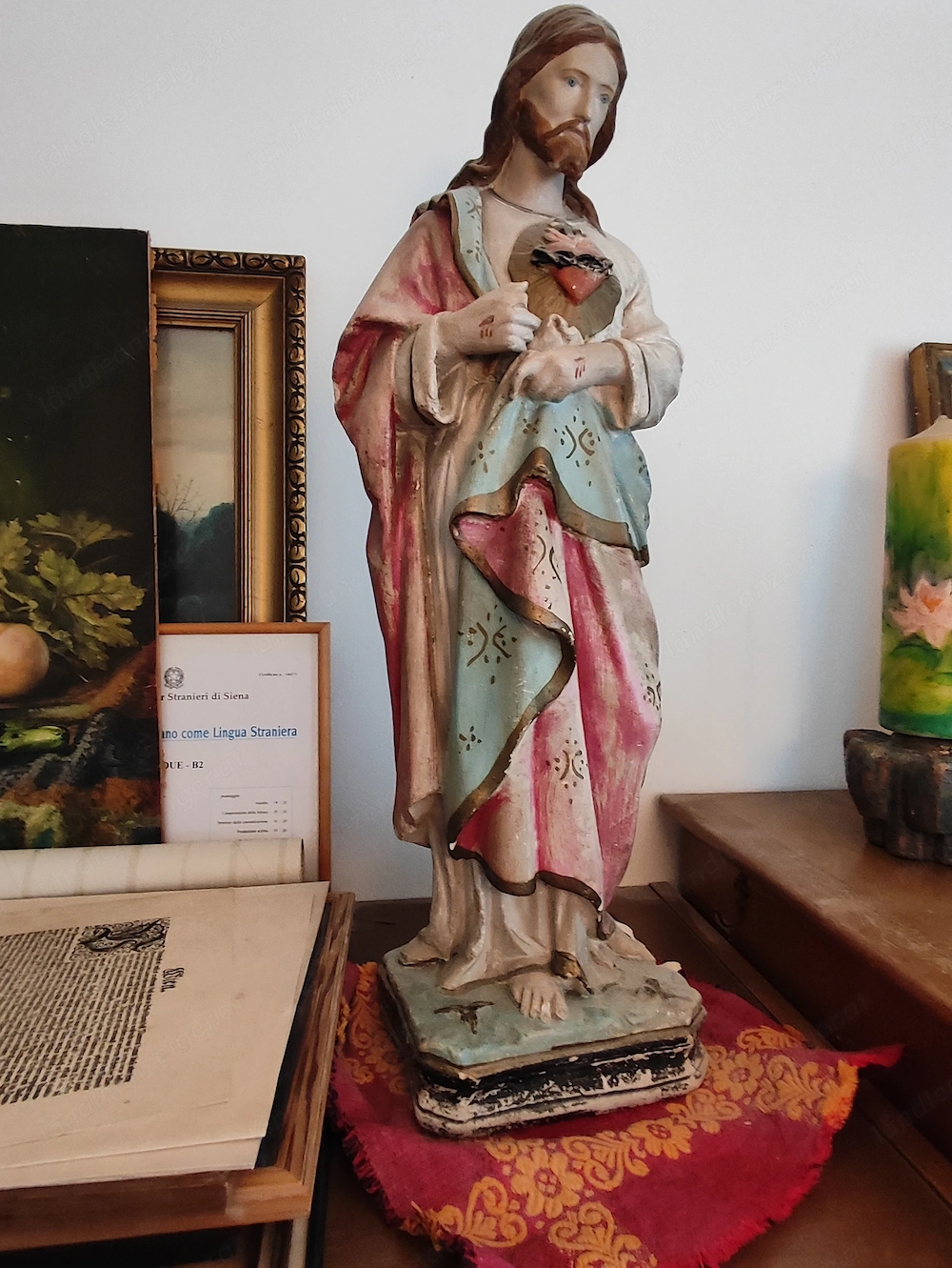 Herzjesu Gips Figur alt