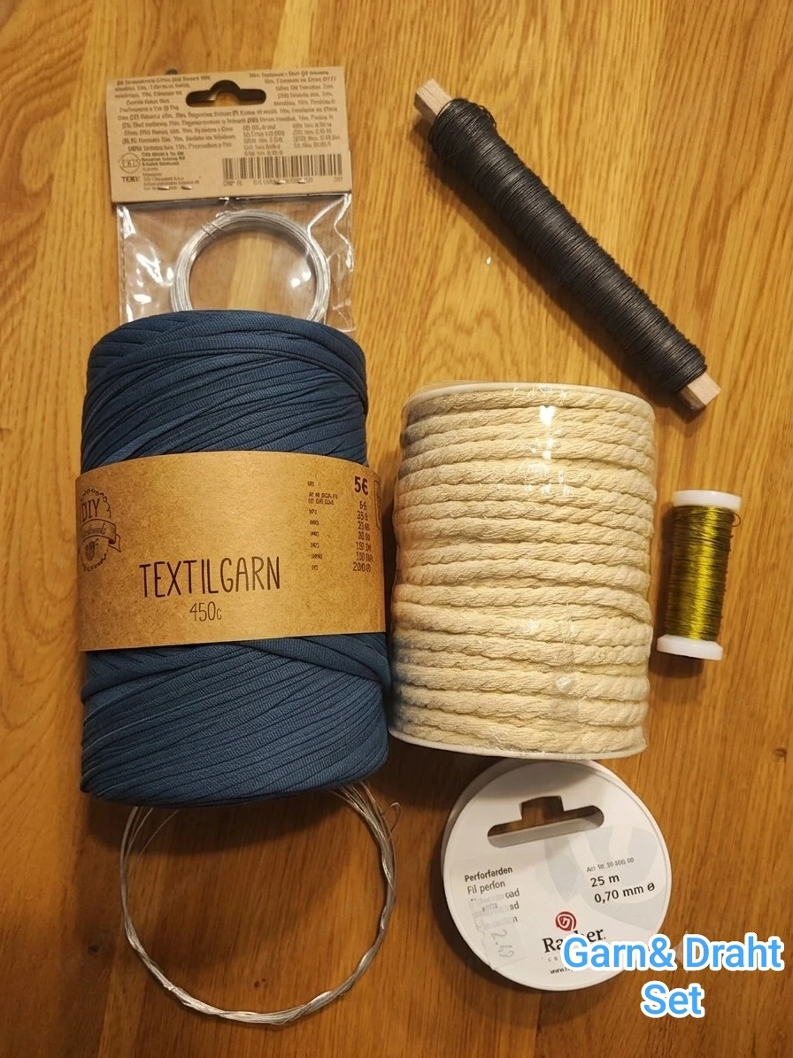 Handarbeits Set: Garn NEU & Basteldraht & Perlonfaden Set