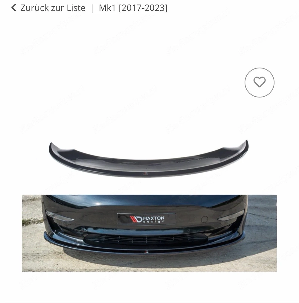 Tesla Model 3 maxton Frontlippe u. Diffusor