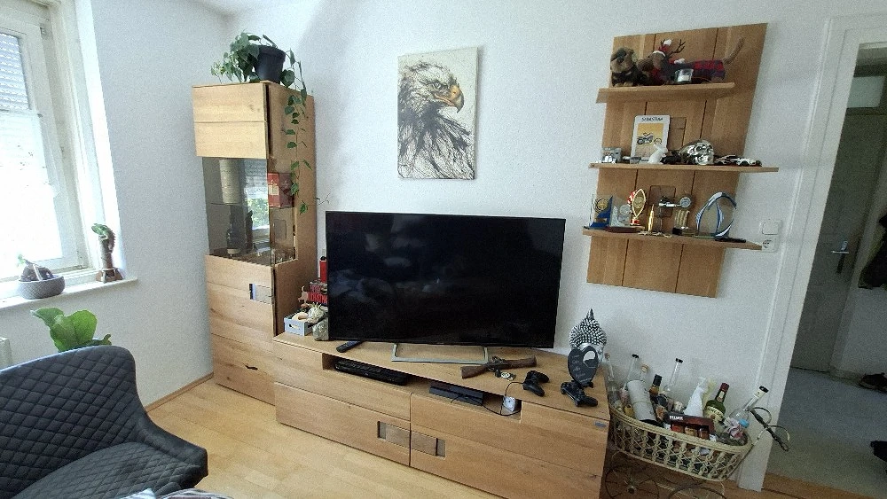 Wohnwand Eiche Vollholz
