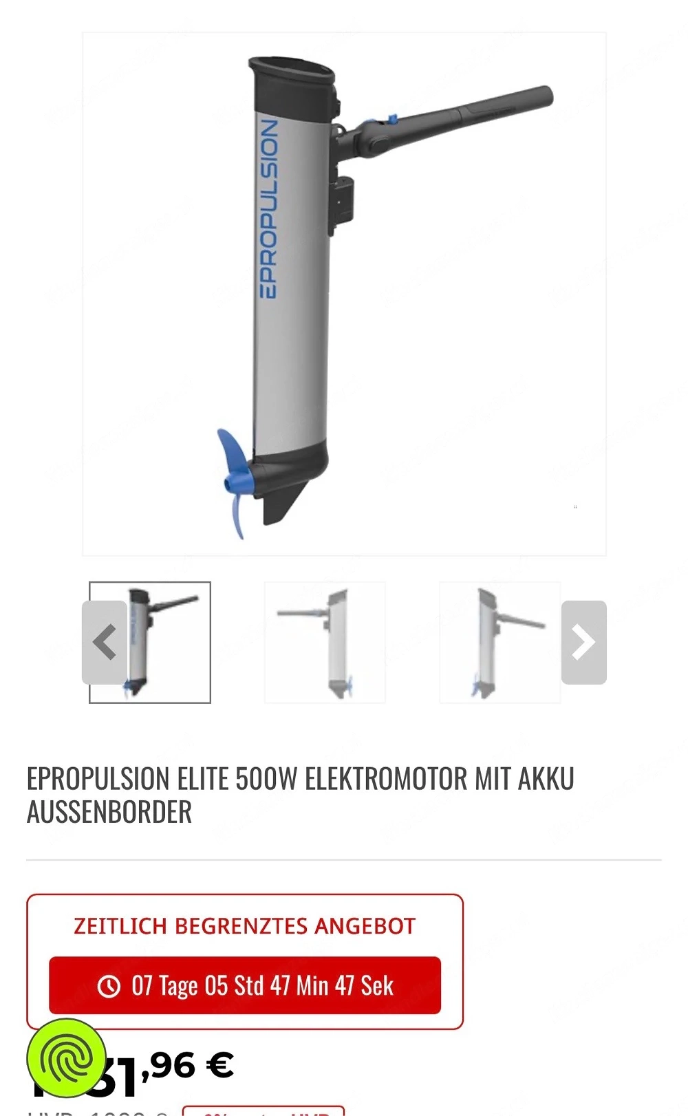 Elektro Motor 500 w fűr aussenboarder