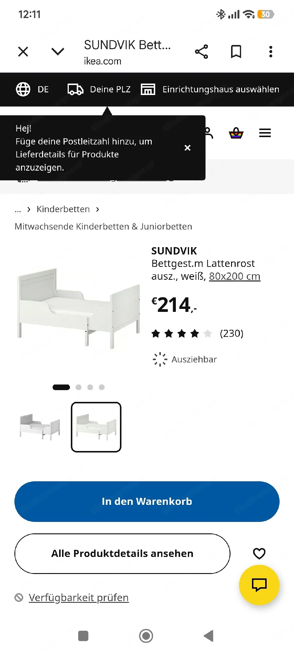IKEA Kinderbett Sundvik