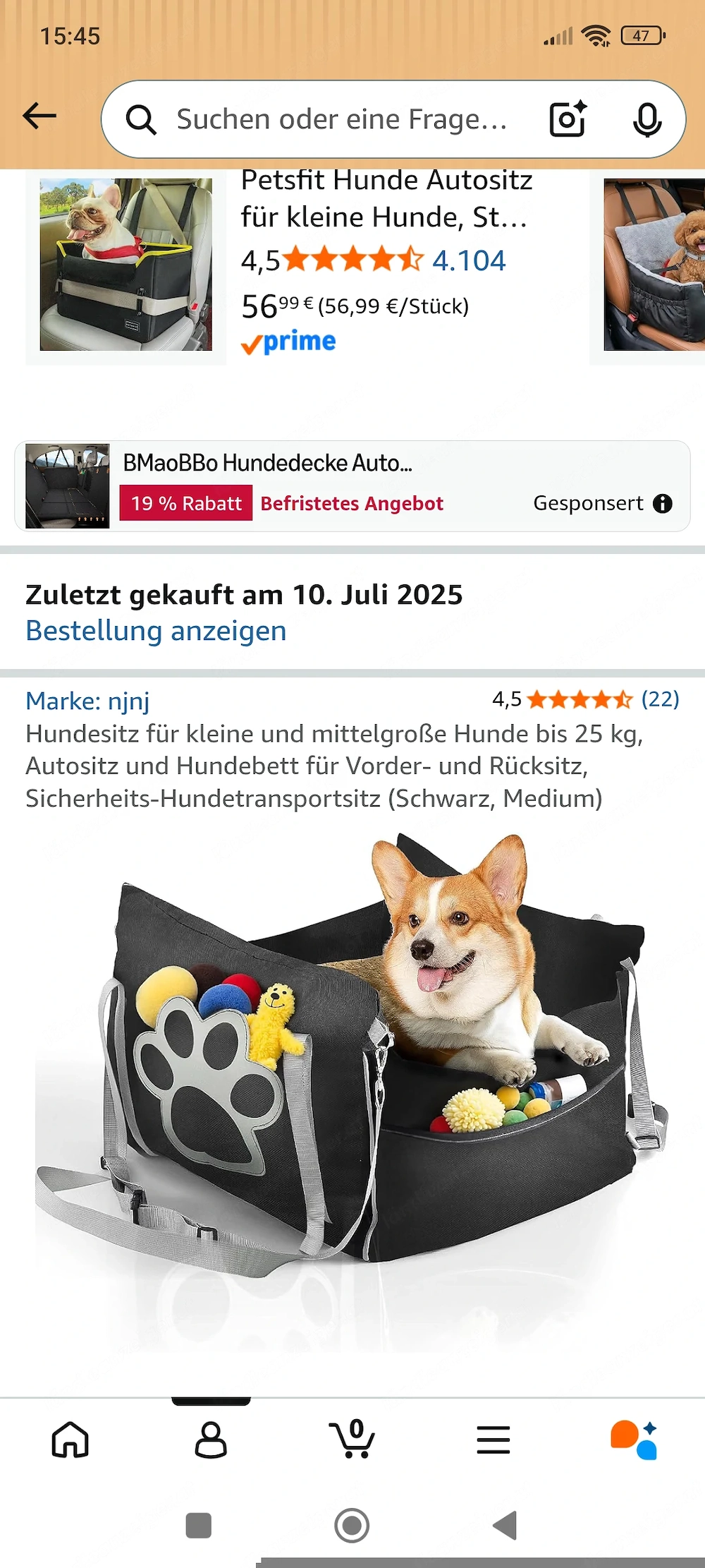 Hunde-Sitz fürs Auto neu!