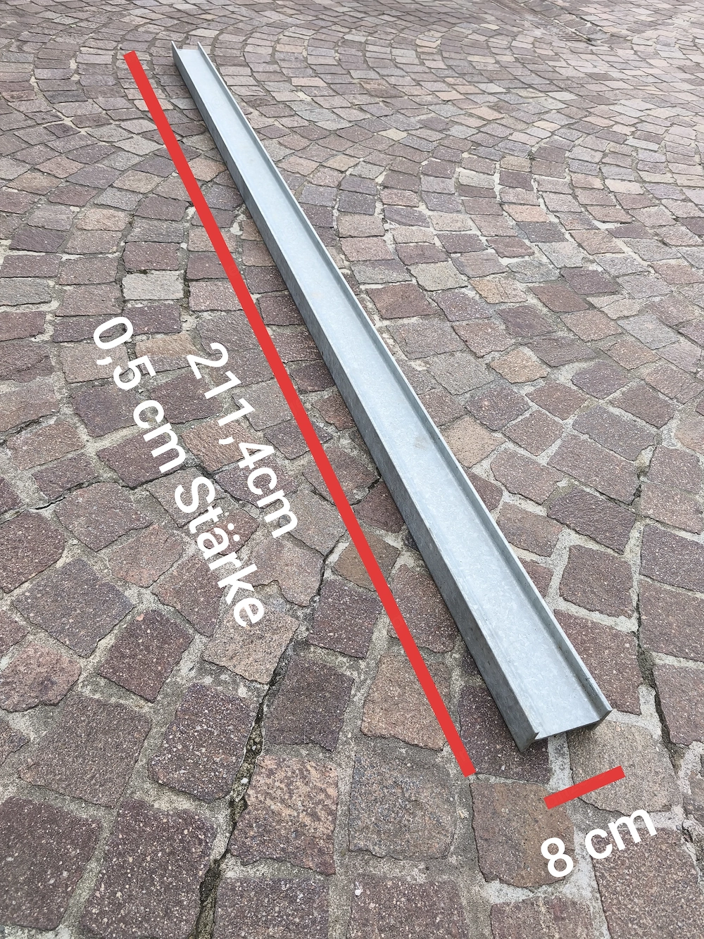 Verzinkter U-Stahlträger UNP 80   211,4 cm 