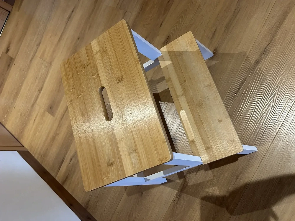 Tritthocker Holz Weiß