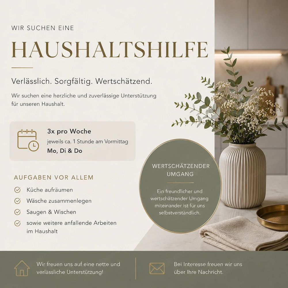 Verlässliche und sorgfältige Unterstützung für unseren Haushalt 