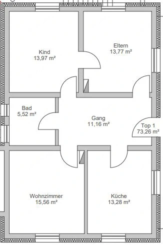 3 Zimmer Erdgeschosswohnung in einem 2 Parteienhaus mit Parkplatz in ruhiger Wohngegend