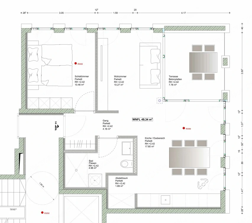 Hochwertige 2-Zimmer-Wohnung mit großzügiger überdachter Terrasse und freier Sicht auf die Berge