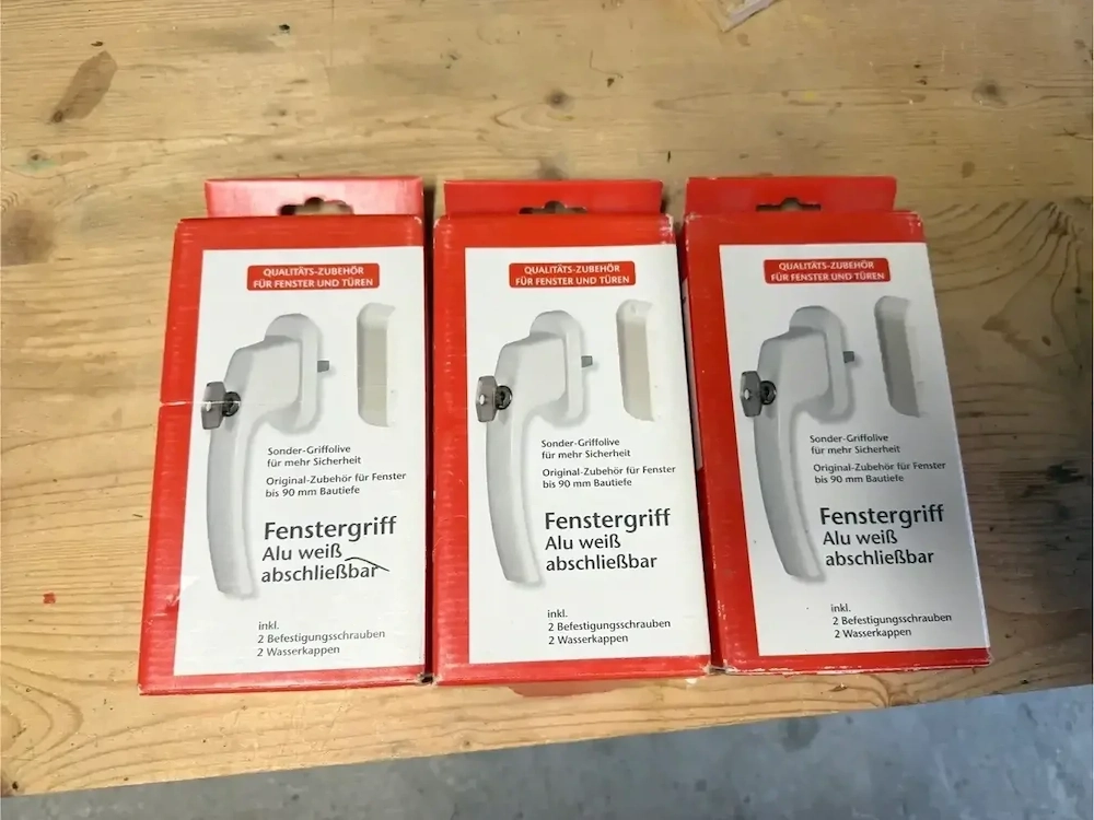 3x abschließbare Fenstergriffe   weiß