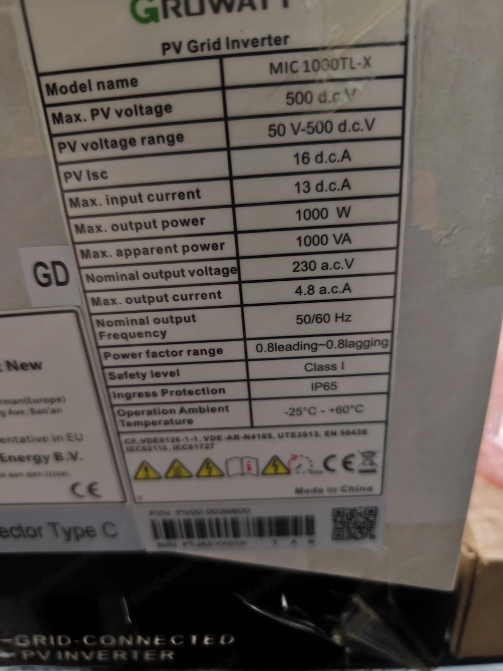 growatt tl 1000