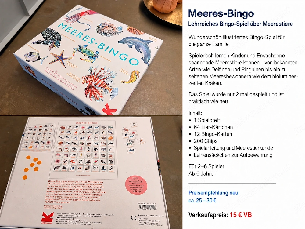 Spiel Meeres Bingo - fast neu