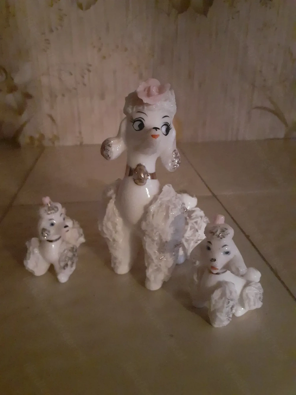 Vintage Keramik Pudel Set