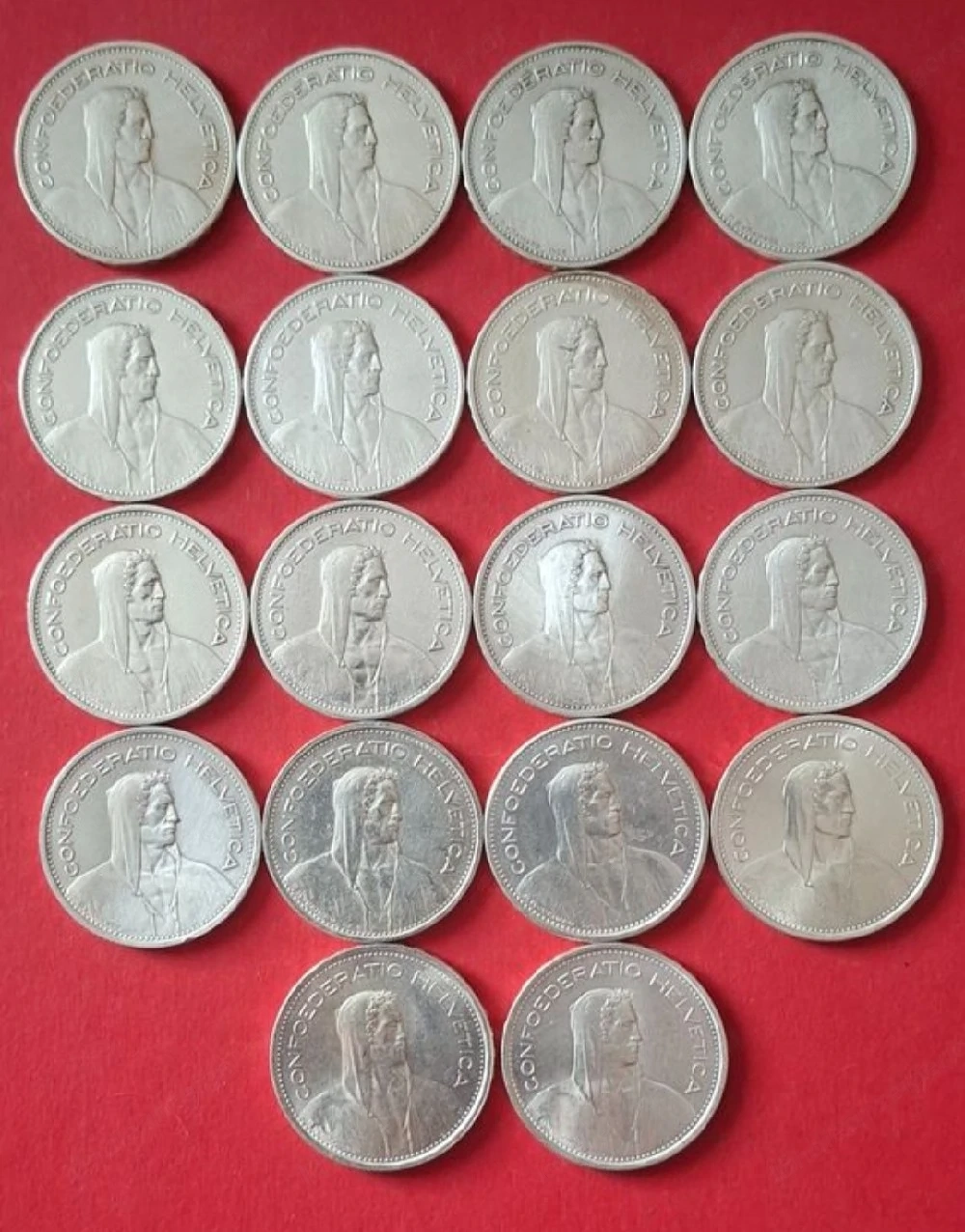 5 Schweizer franken Münzen von 1931-1967