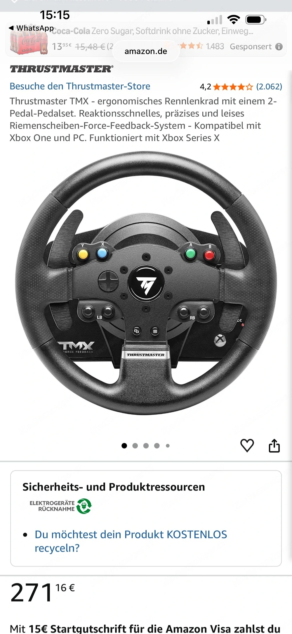 Thrustmaster Lenkrad + Pedale