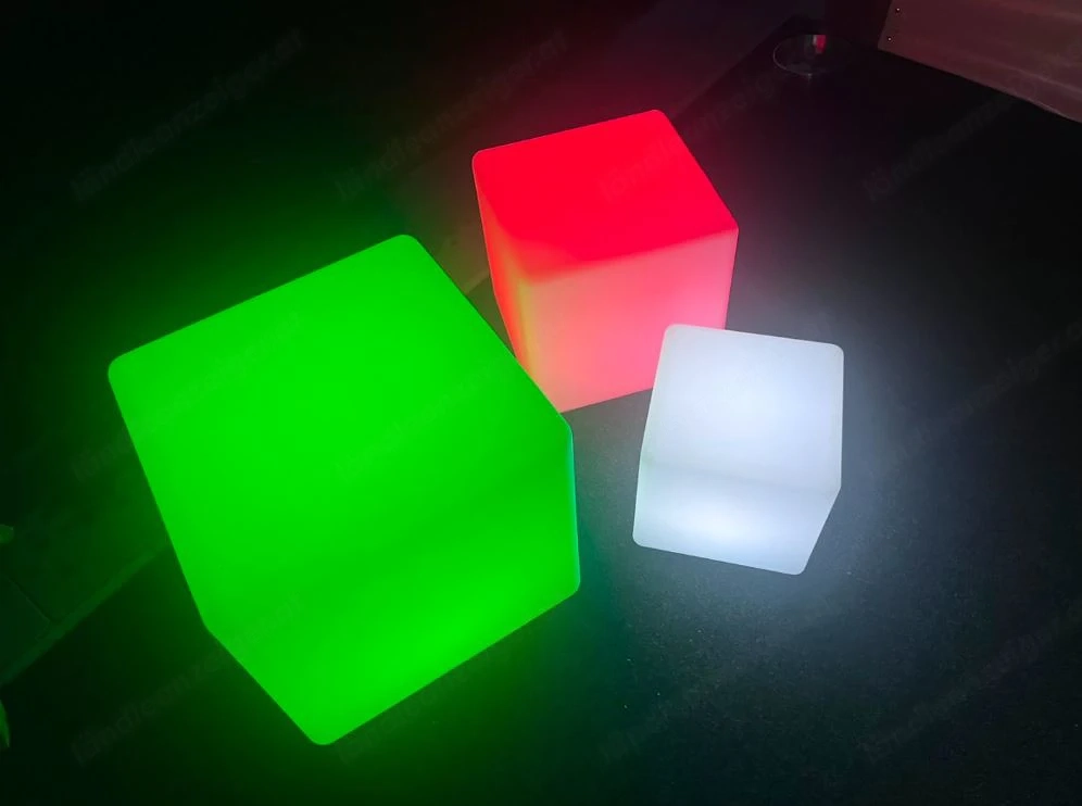 LED Leuchtwürfel 3er-Set auch für den Aussenbereich mit Akku