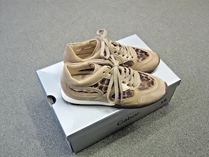 Damen Gabor Sneaker Gr. 35 2,5 Nubukleder Mesh mit Karton BEIGE BRAUN. NEU!