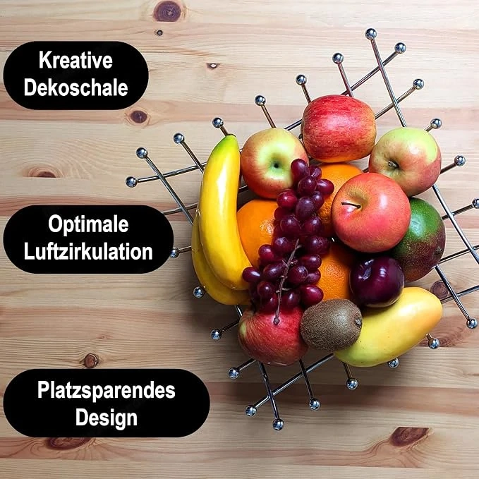 Obstschale aus verchromtem Edelstahl (NEU)
