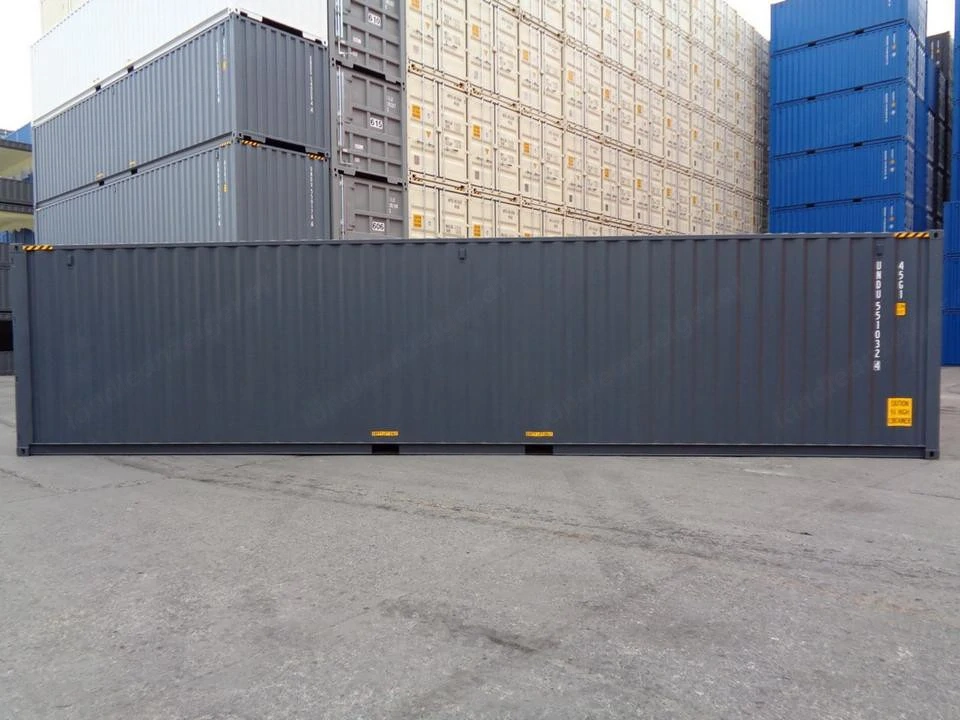 40 Fuß High Cube Seecontainer   12 Meter   one Way   RAL 7016 Anthrazit