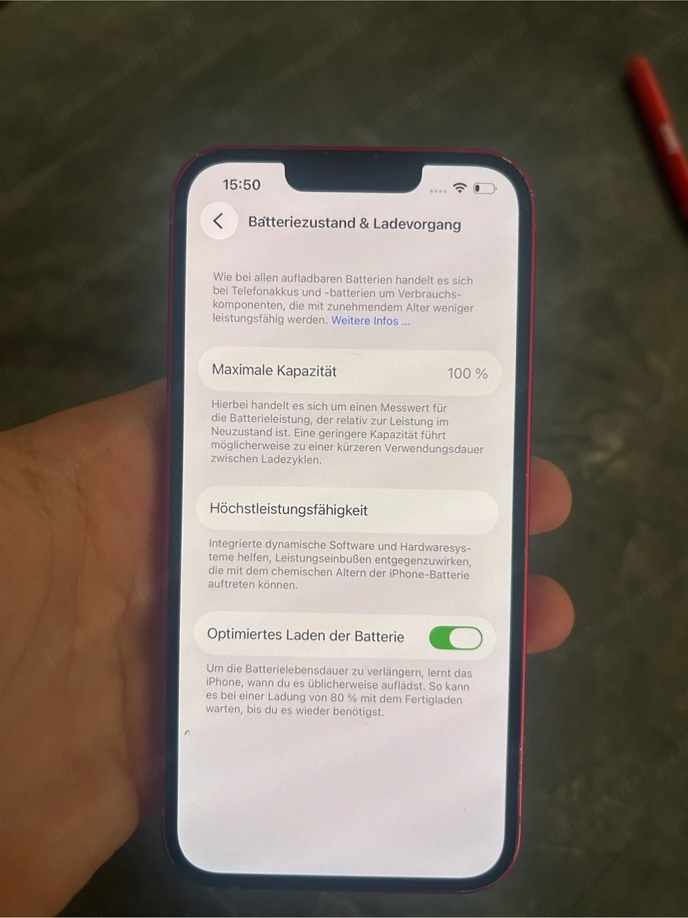 Iphone 13 rot Neue Akku 256GB