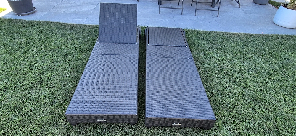 Gartenliegen Rattan L185 B60 H20 cm