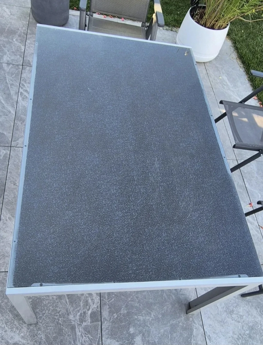 Gartentisch Glas Alugestell