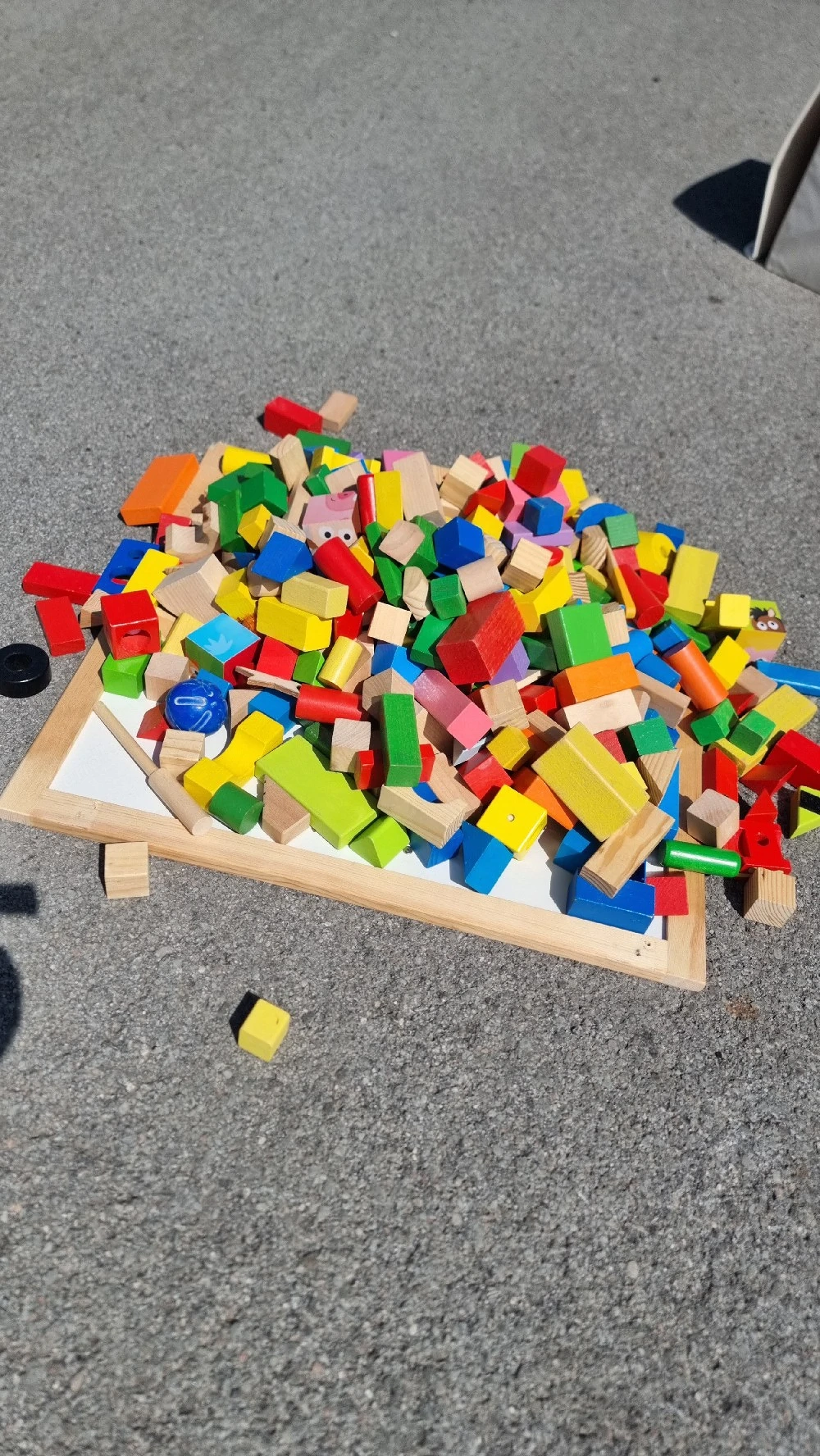 Großes Holz-Bauklötze Set - bunt - viele Teile