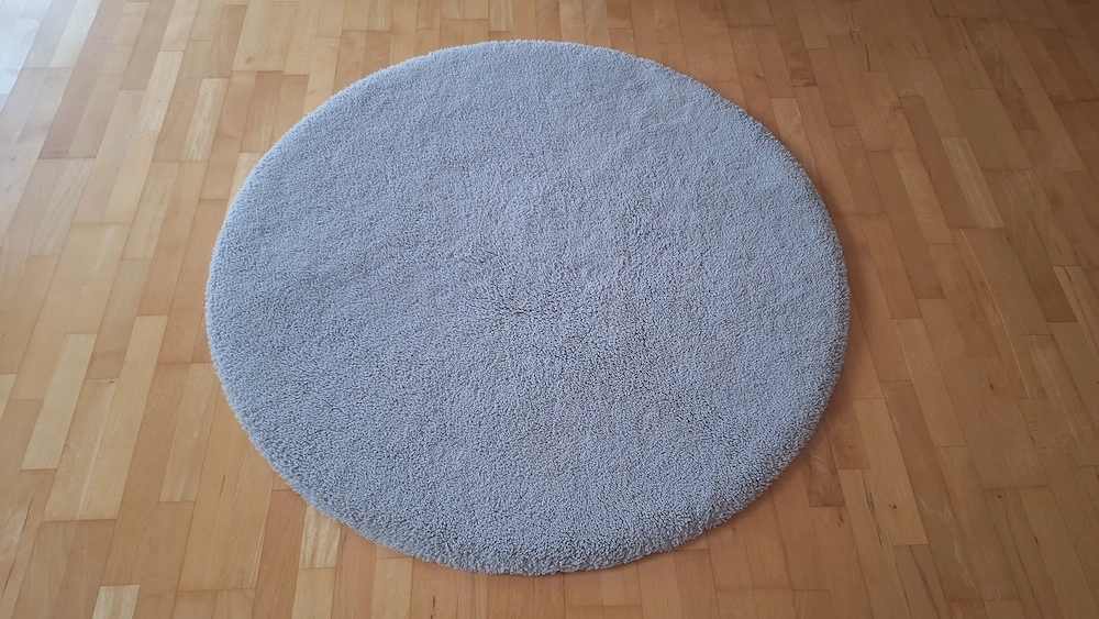 Teppich, rund, 120cm, grau