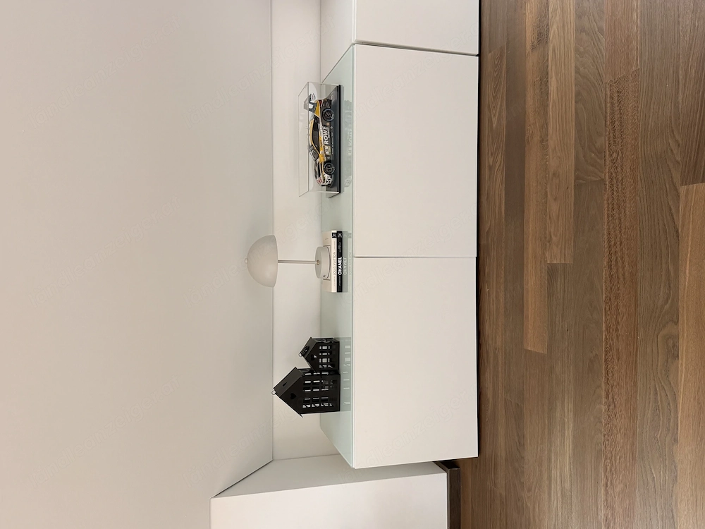 Besta Kommode 2er weis mit Glasplatte