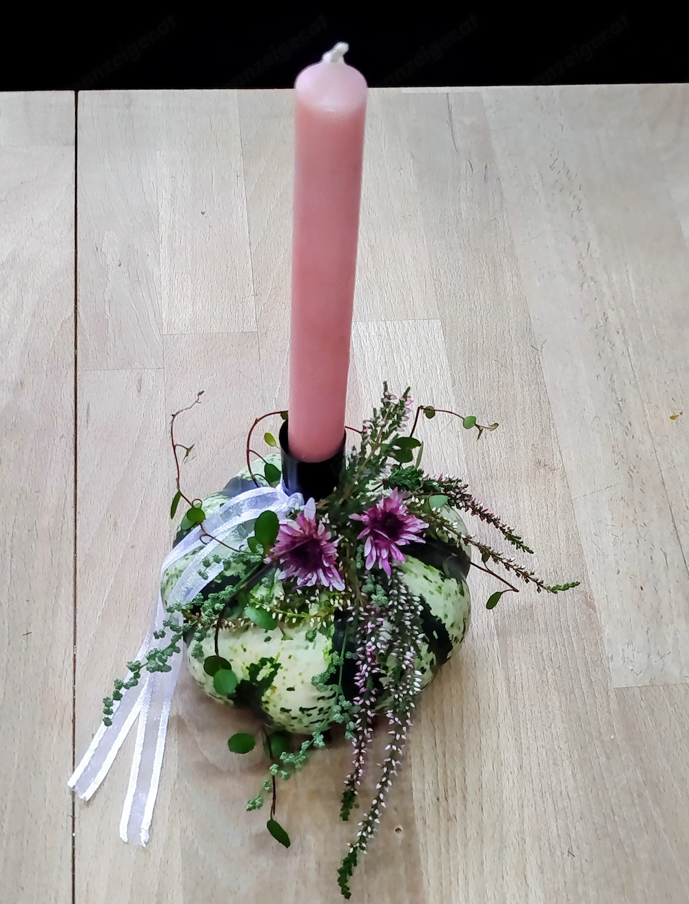 Deko Kürbis mit Kerze 