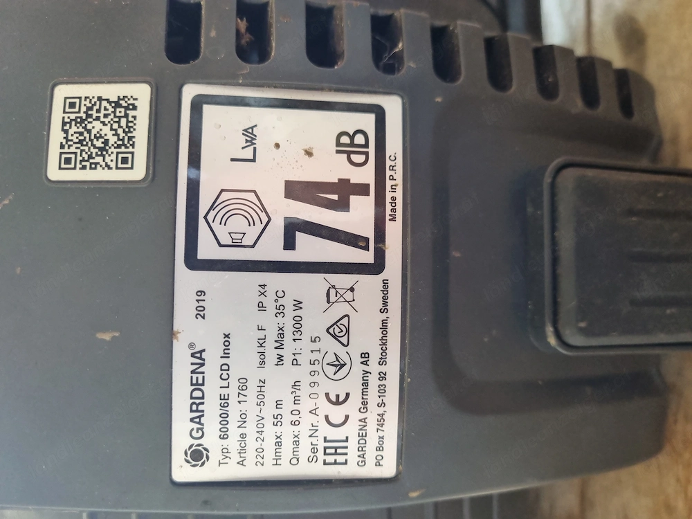 Gardena 6000 6e lcd Gartenwasserpumpe