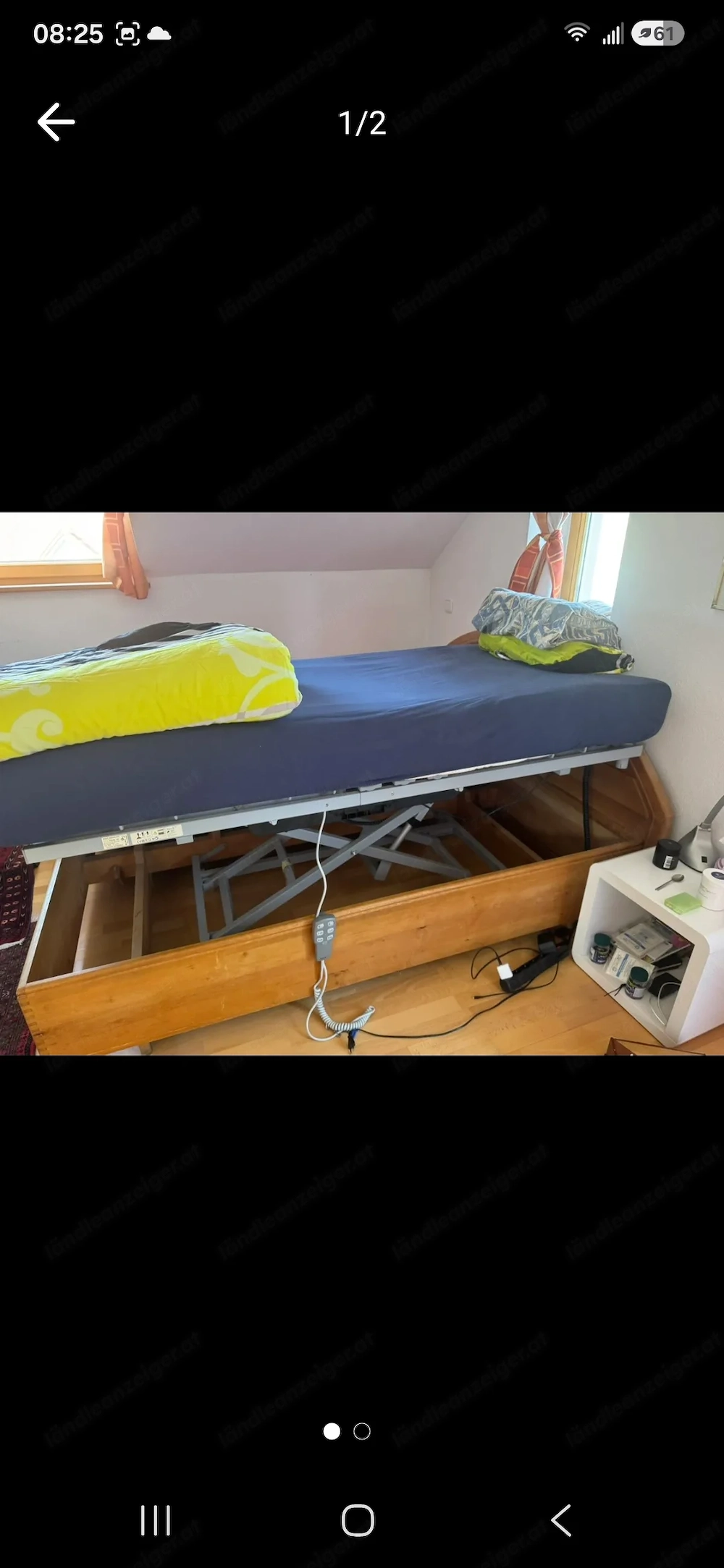Pflegebett, höhenverstellbarer Lattenrost