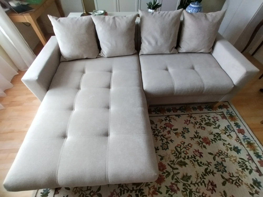 Ecksofa beige 215cm breit